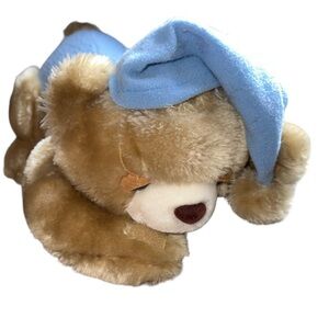 KENTEX TAN PRAYER TEDDY BEAR PLUSH IN BLUE PJs PAJAMAS Hat 13" No Sound